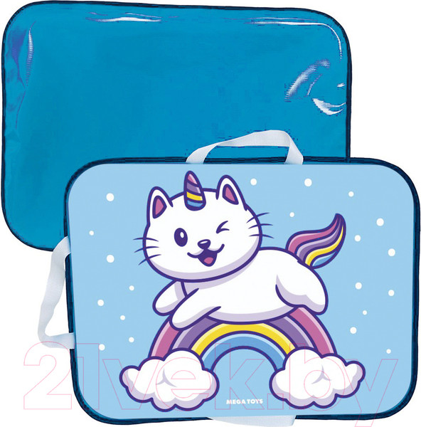 Изображение товара Санки-ледянка Mega Toys Кот-единорог / 22211 (голубой)
