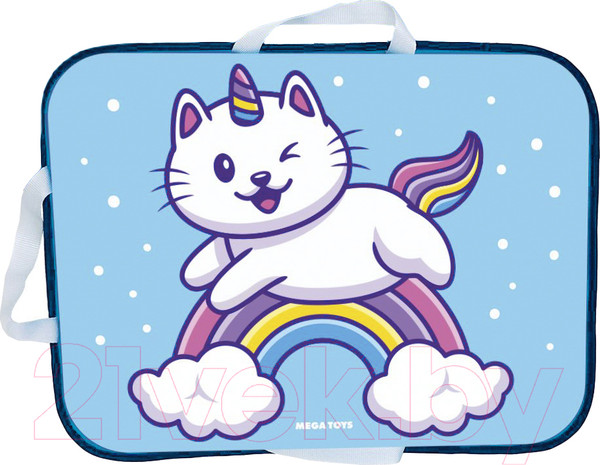 Изображение товара Санки-ледянка Mega Toys Кот-единорог / 22211 (голубой)