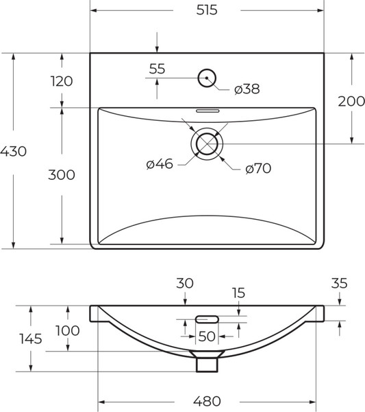 Изображение товара Умывальник BelBagno BB-8076-3-50