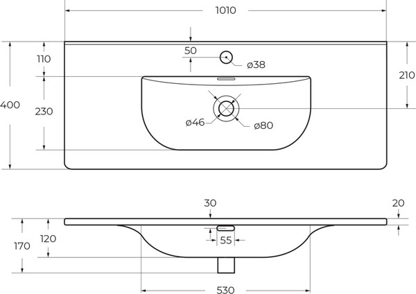 Изображение товара Умывальник BelBagno BB-8099-3-100