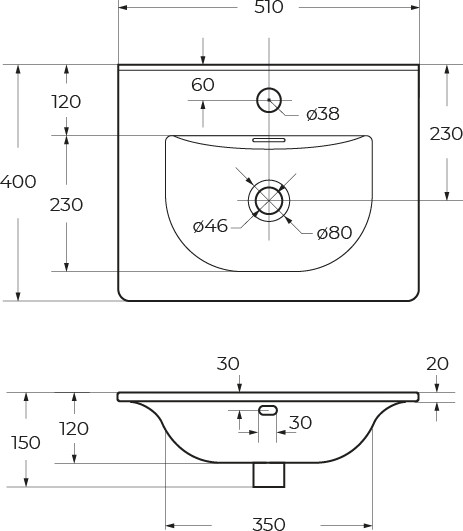 Изображение товара Умывальник BelBagno BB-8099-3-50
