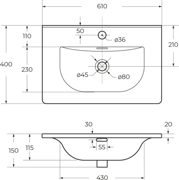 Изображение товара Умывальник BelBagno BB-8099-3-60