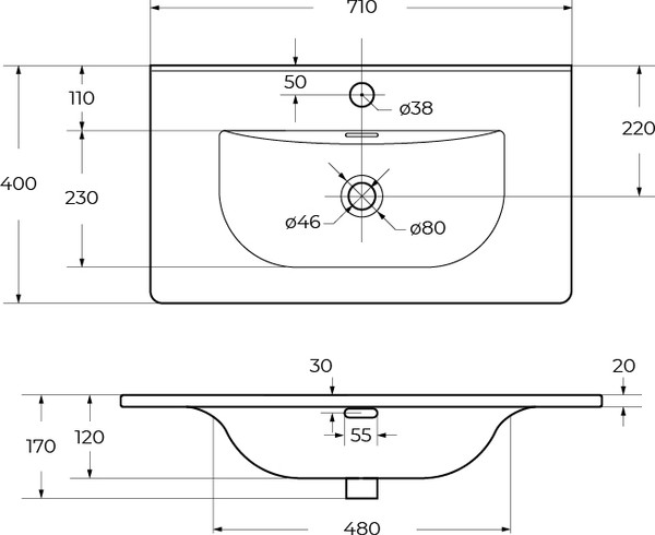 Изображение товара Умывальник BelBagno BB-8099-3-70