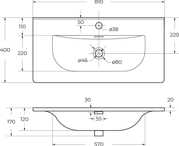 Изображение товара Умывальник BelBagno BB-8099-3-80