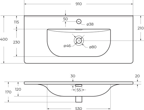Изображение товара Умывальник BelBagno BB-8099-3-90