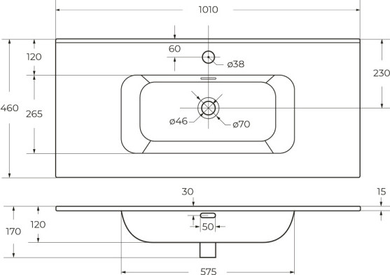 Изображение товара Умывальник Cezares CZR-8095-100
