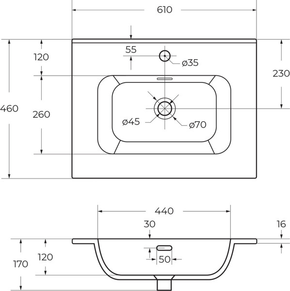 Изображение товара Умывальник Cezares CZR-8095-60