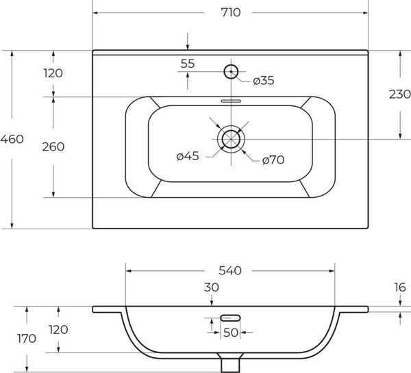 Изображение товара Умывальник Cezares CZR-8095-70