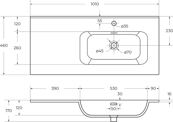 Изображение товара Умывальник Cezares CZR-8095-100-R