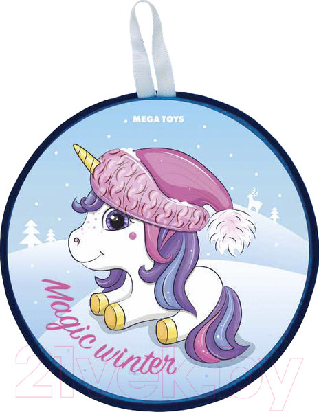 Изображение товара Санки-ледянка Mega Toys Единорог / 13211 (сиреневый)