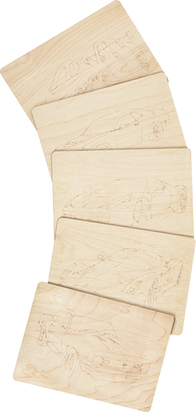 Изображение товара Набор досок для выжигания Mega Toys Машинки / МТ02628 (5шт)