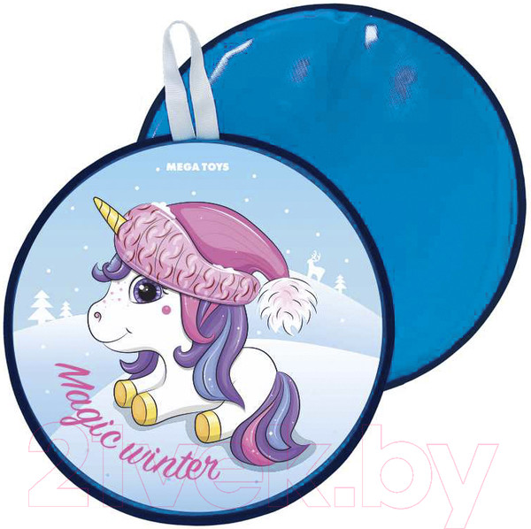 Изображение товара Санки-ледянка Mega Toys Единорог / 13411 (сиреневый)