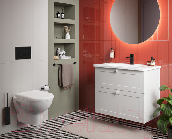 Изображение товара Инсталляция для унитаза VitrA 800-1874 (с кнопкой смыва Root R черный матовый)