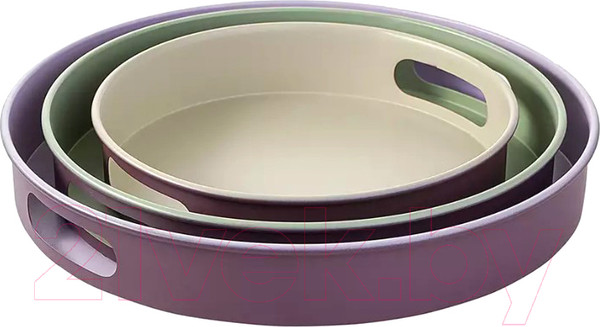 Изображение товара Набор подносов Bergenson Bjorn Keyn / BB0000265 (3шт, сиреневый/зеленый/бежевый)