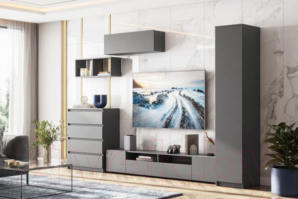 Изображение товара Комод Mio Tesoro Денвер 4 ящика (графит серый)