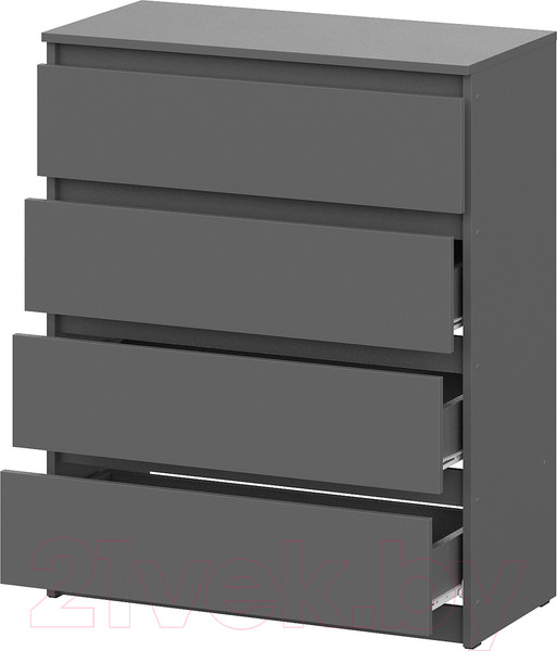 Изображение товара Комод Mio Tesoro Денвер 4 ящика (графит серый)