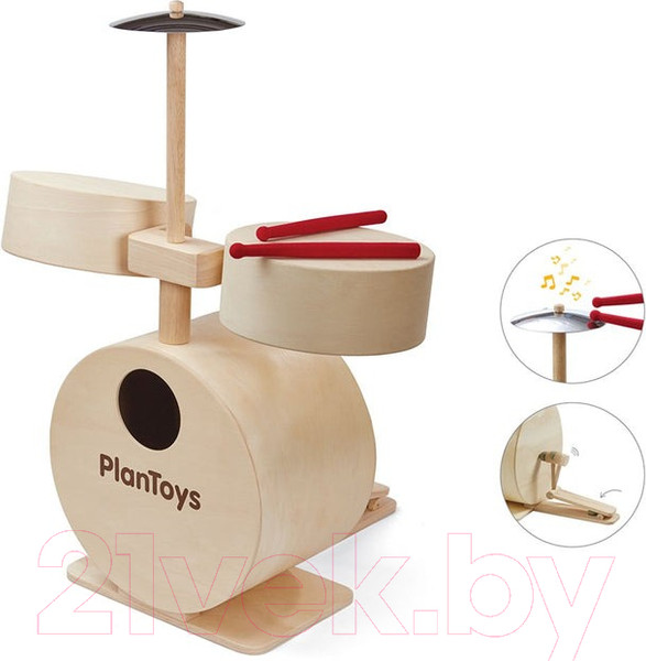 Изображение товара Музыкальная игрушка Plan Toys Барабанная установка / 6440