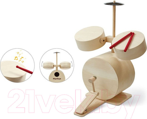 Изображение товара Музыкальная игрушка Plan Toys Барабанная установка / 6440