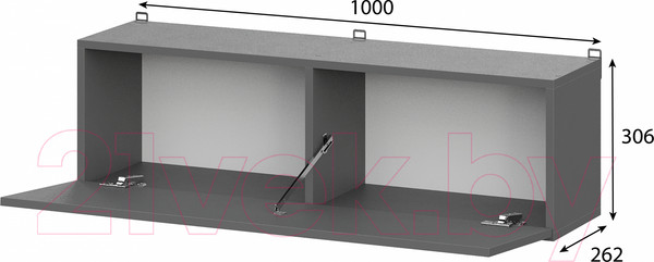 Изображение товара Шкаф навесной Mio Tesoro Денвер (графит серый)