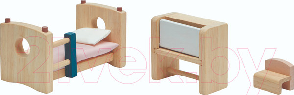 Изображение товара Комплект аксессуаров для кукольного домика Plan Toys Набор мебели для детской комнаты / 7353