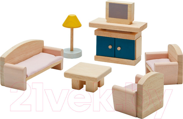 Изображение товара Комплект аксессуаров для кукольного домика Plan Toys Набор мебели для гостиной / 7355