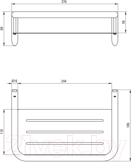 Изображение товара Полка для ванной Deante Titanium ADI D551