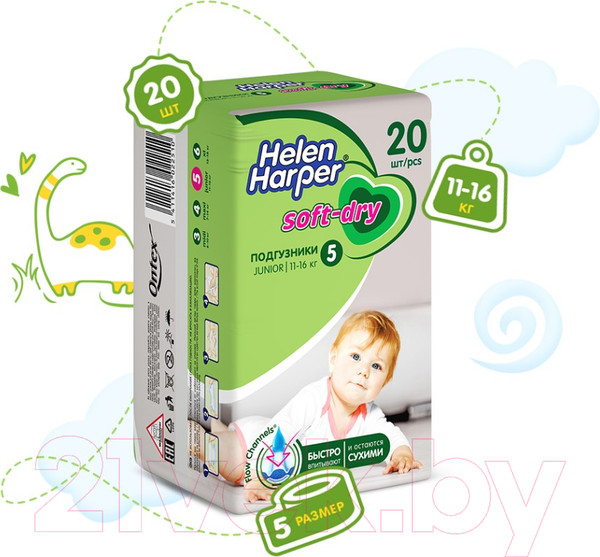 Изображение товара Подгузники детские Helen Harper Soft & Dry Junior (20шт)