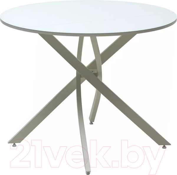 Изображение товара Обеденный стол M-City Дарио D100 / 464M05631 (белый стекло/белый)