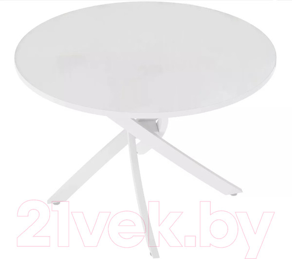 Изображение товара Обеденный стол M-City Дарио D100 / 464M05631 (белый стекло/белый)