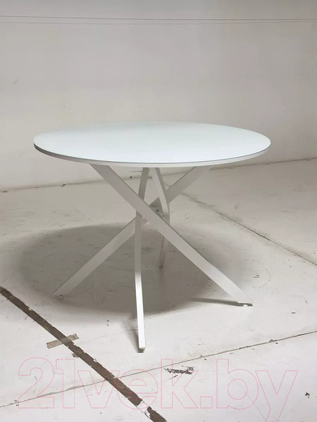 Изображение товара Обеденный стол M-City Дарио D100 / 464M05631 (белый стекло/белый)