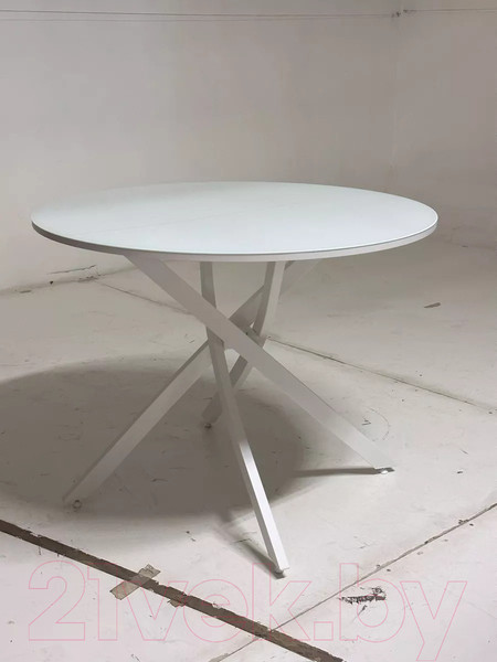 Изображение товара Обеденный стол M-City Дарио D100 / 464M05631 (белый стекло/белый)