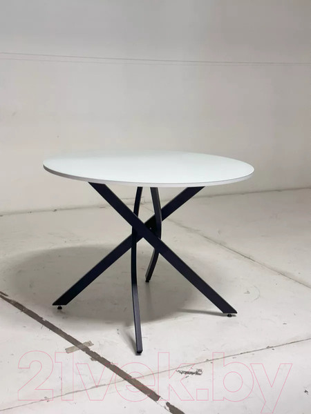 Изображение товара Обеденный стол M-City Дарио D100 / 464M05632 (белый стекло/черный)