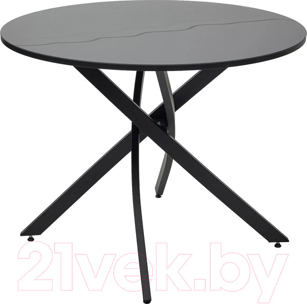 Изображение товара Обеденный стол M-City Дарио D100 / 464M05633 (черный стекло/черный)
