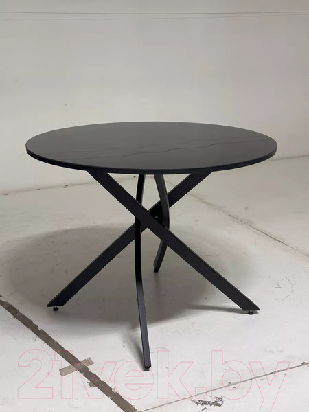 Изображение товара Обеденный стол M-City Дарио D100 / 464M05633 (черный стекло/черный)