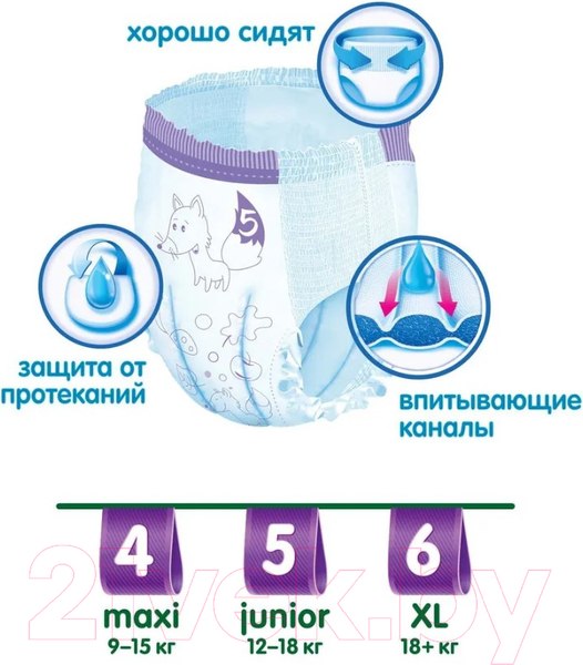 Изображение товара Подгузники-трусики детские Helen Harper Soft & Dry Junior (64шт)