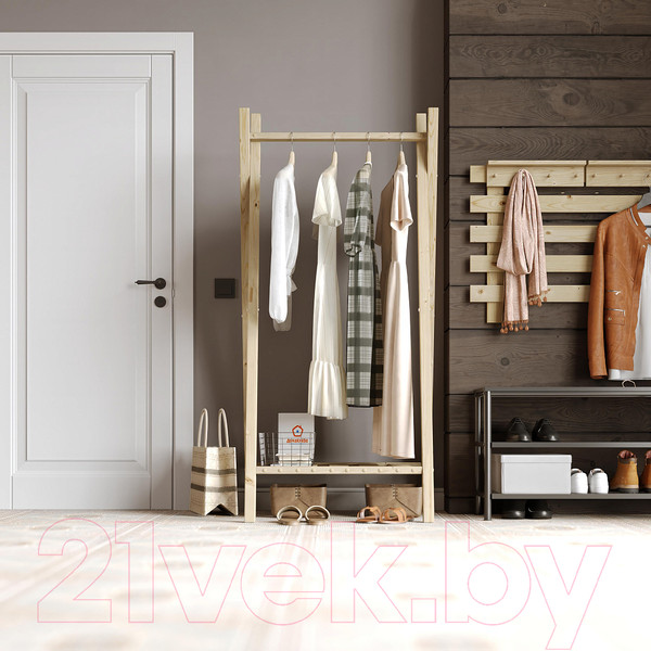 Изображение товара Стойка для одежды Домаклево Сосна/натуральный