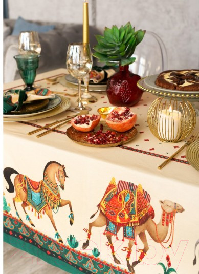 Изображение товара Комплект столового белья Этель Нью-Дели. Скатерть + салфетки / 4136550