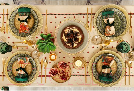 Изображение товара Комплект столового белья Этель Нью-Дели. Скатерть + салфетки / 4136550