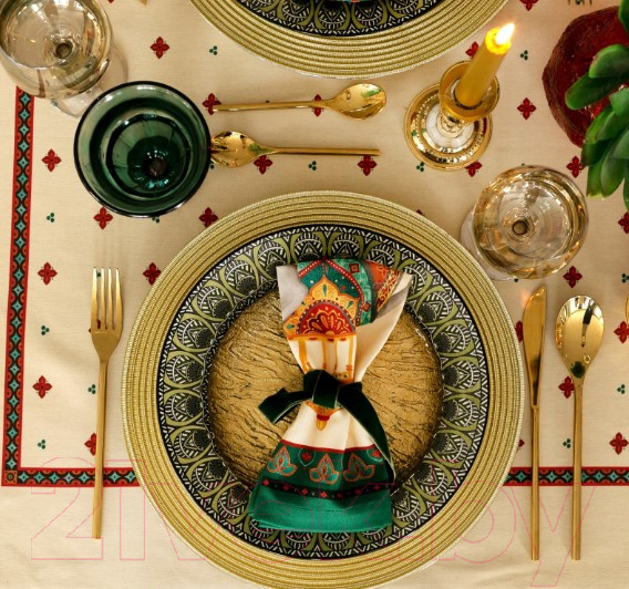 Изображение товара Комплект столового белья Этель Нью-Дели. Скатерть + салфетки / 4136550