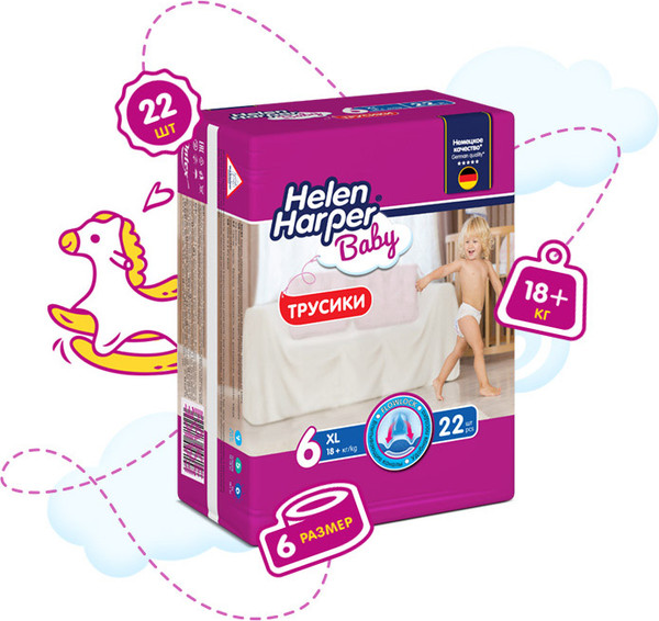 Изображение товара Подгузники-трусики детские Helen Harper Baby XL (22шт)