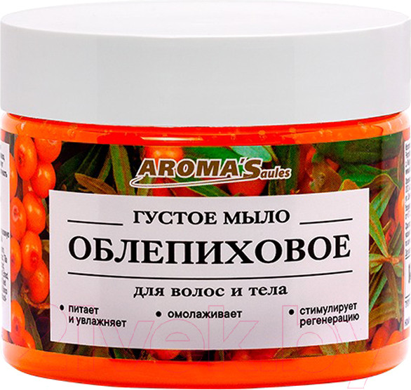 Изображение товара Мыло густое Aroma Saules Облепиховое для тела и волос (250мл)