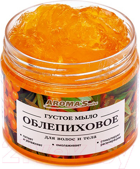Изображение товара Мыло густое Aroma Saules Облепиховое для тела и волос (250мл)