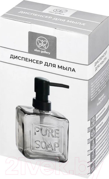 Изображение товара Дозатор для жидкого мыла Elan Gallery 240342 (серый)