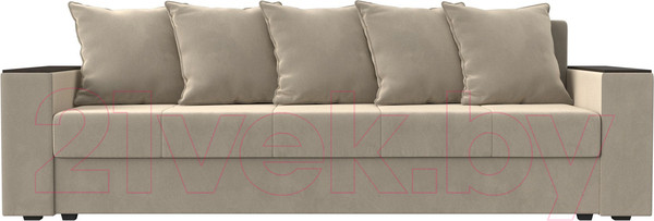 Изображение товара Диван Лига Диванов Дубай Лайт полки справа / 114346 (микровельвет бежевый)