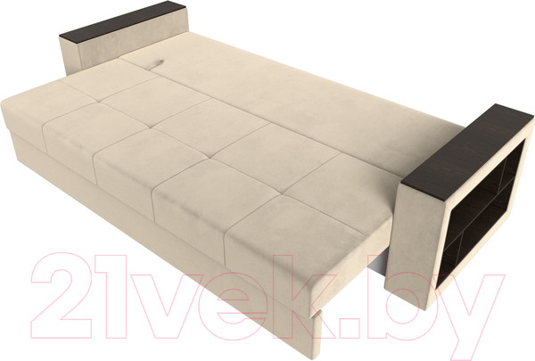 Изображение товара Диван Лига Диванов Дубай Лайт полки справа / 114346 (микровельвет бежевый)