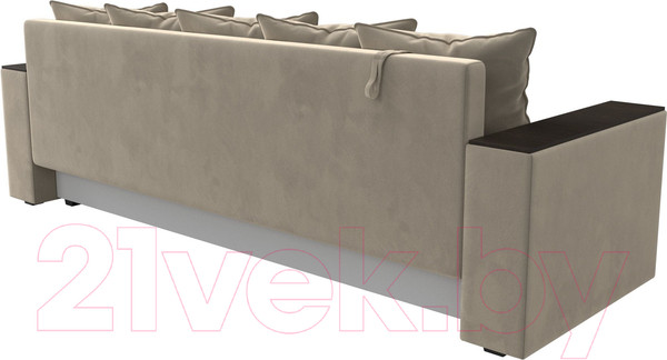 Изображение товара Диван Лига Диванов Дубай Лайт полки справа / 114346 (микровельвет бежевый)
