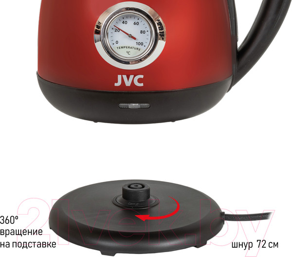 Изображение товара Электрочайник JVC JK-KE1717 (красный)