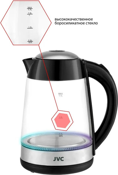 Изображение товара Электрочайник JVC JK-KE1705 (черный)