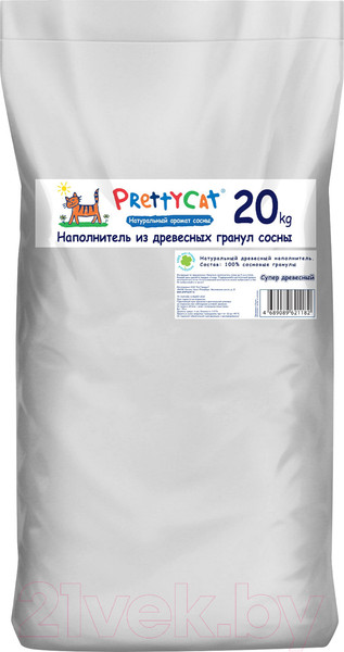 Изображение товара Наполнитель для туалета Prettycat Wood Granules древесный / 621182 (20кг)