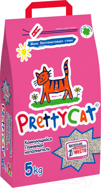 Изображение товара Наполнитель для туалета Prettycat Euro Mix комкующийся бентонитовый / 621267 (5кг)